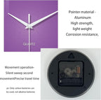XFM Round Purple Wall Clock 14 Inch Silent Non-Ticking Battery Operated - Image 7