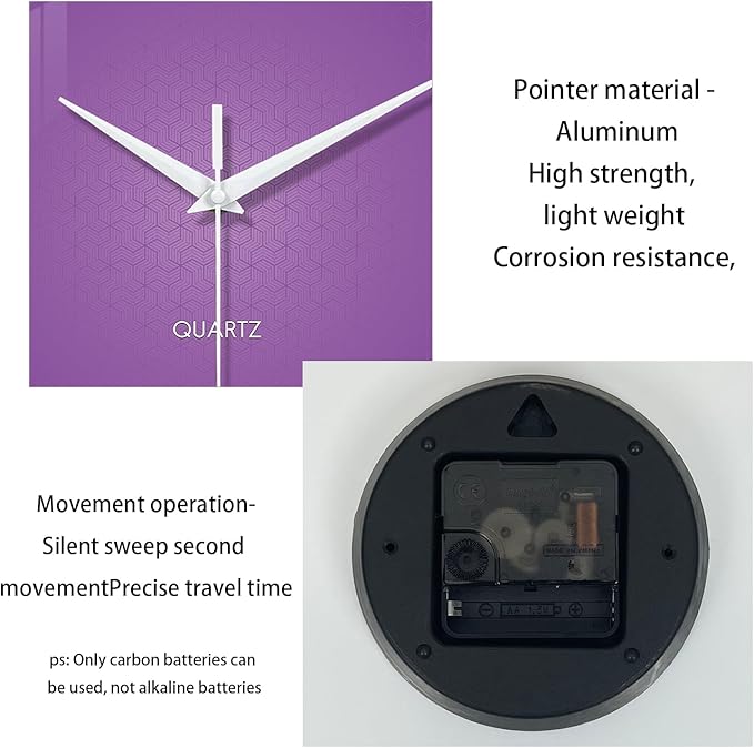 XFM Purple Wall Clock for Women Girls Bedroom 20 Inch Modern Simple Wall Clocks - Image 7