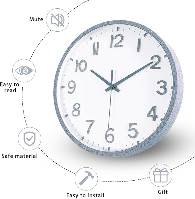 Wall Clocks Battery Operated 8 inch Modern Wall Clock, Silent Non Ticking Wall - Image 4