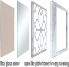 Wocred Set of 4 Mirrors Square Wall Mirror, Gorgeous Rustic Farmhouse Accent - Image 2