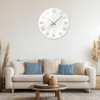24 Inch White Minimalist Glass Wall Clocks Battery Operated Extra Large Wall - Image 4