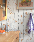 Timeet Boho Peel and Stick Wallpaper Floral Wall Paper Tree Contact Paper White - Image 2