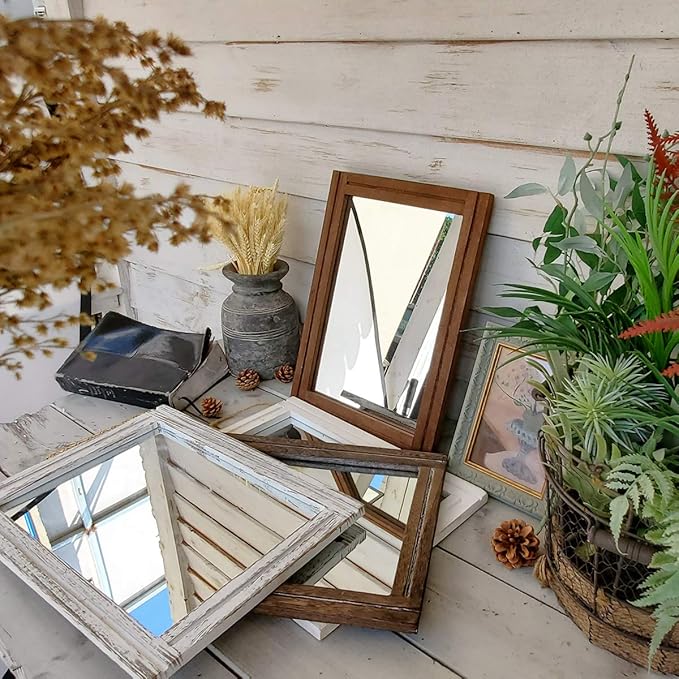 AAZZKANG Wall Mirror with Wood Framed Rustic Mirrors - Image 7