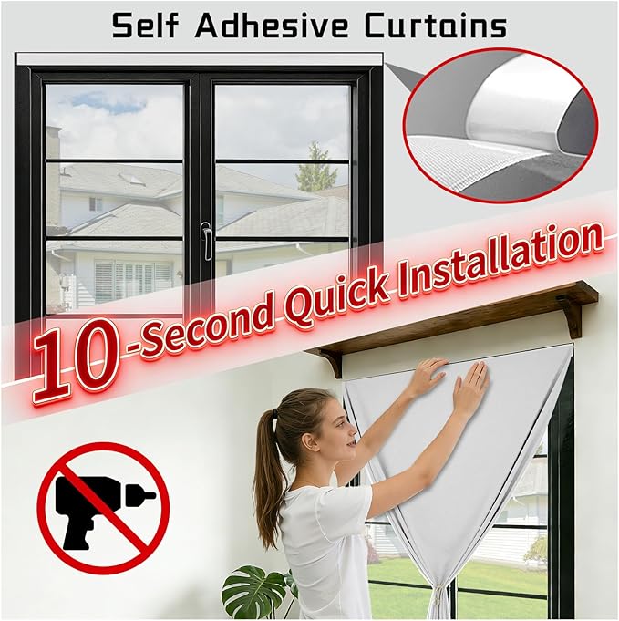 Self-Adhesive Total 100% Blackout Window Treatment - Image 3