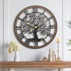 Micasso Vintage Large Wall Clock: 30Inch FarmhouseTree of Life Metal by Micasso
