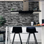 Jeweluck Grey Brick Wallpaper Peel and Stick Wallpaper 17.7”×393.7” Faux Stone - Image 9