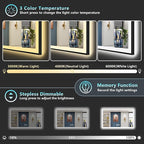 60x30 Black Framed LED Bathroom Mirror - Image 5