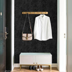 Self Adhesive Velvet Wallpaper Black Soft Velvet Fabric Wallpaper 17.7"x80" - Image 4