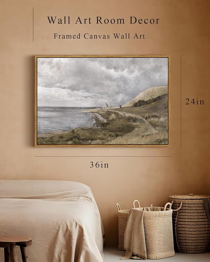 InSimSea Framed Canvas Wall Art, Vintage Decor - Image 5