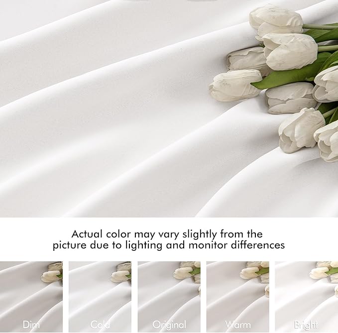 MIULEE Pure White Back Tab Blackout Curtain 96 Inch Long 2 Panels Set - Image 8