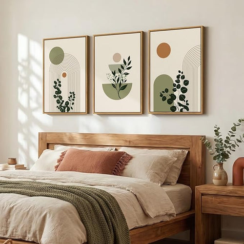 3 Piece Framed Abstract Boho Wall Art - Image 2