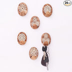 IndianShelf 6 Lb- 24 Pieces Decorative Wood Adhesive Wall Hooks–Boho Peel and by IndianShelf