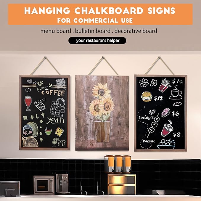 SELEAD 2-Pack Solid Wood Frame Chalkboard Signs - Image 4