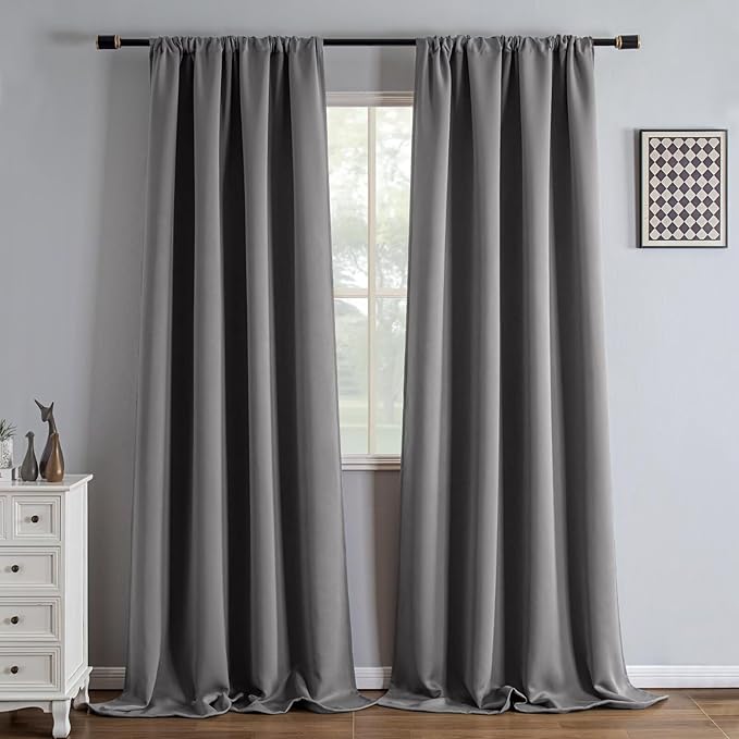 IGEMAEVE Blackout Curtains 108 Inch Length 2 Panels Set, Rod Pocket Energy by IGEMAEVE