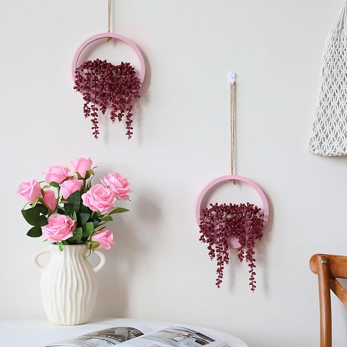 Artificial Hanging Plants Hanging Planter Fake Succulents Artificial String of - Image 4