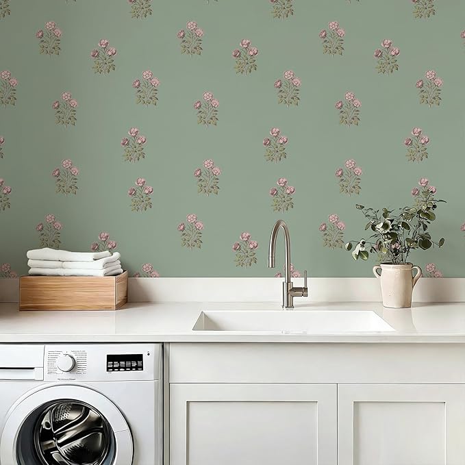 17.3"× 590.5" Vintage Floral Wallpaper Peel and Stick Boho Wallpaper Removable - Image 6