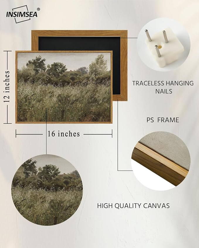 InSimSea Framed Canvas Wall Art Decor, Vintage Natue Landscape Art, Country - Image 5
