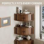 Corner Shelves Wall Cabinet Set of 3, Floating Corner Shelf Organizer - Image 4