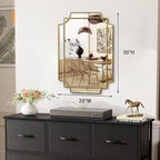 HQiJun 30x20 Inch Gold Bathroom Mirror, Wooden Frame - Image 9