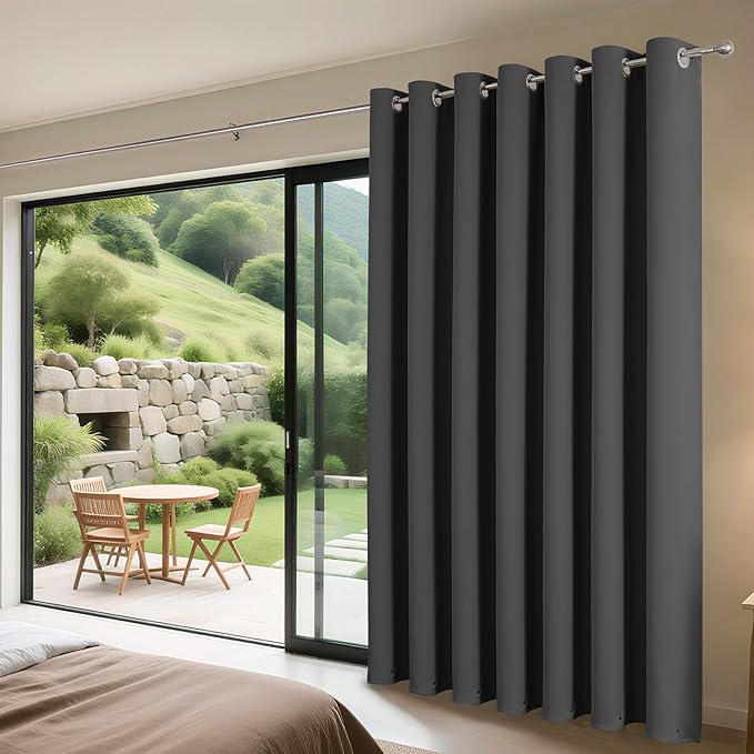 Joydeco Blackout Patio Sliding Door Curtains 96 Inches Long, Grommet Privacy - Image 3