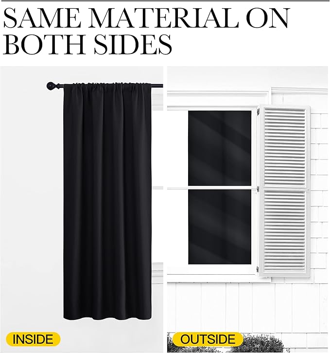 NICETOWN Black Blackout Curtain Blinds - Image 6
