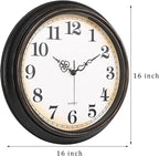 Yoiolclc Large Wall Clock 16 Inch Silent Non-Ticking Vintage Wall Clocks - Image 5