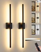 8000mAh Battery Operated Wall Sconce Set of 2, 3000K-6000K Dimmable by Rayogale