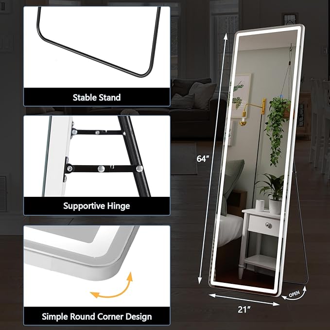 DUMOS 21"×64" LED Full Length Mirror - Image 6