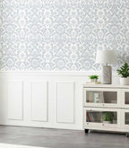 YXTII 17.3"×236.2" Blue Floral Peel and Stick Wallpaper, Damask Boho Wall Paper - Image 5