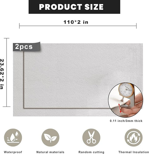 3D Wall Panels Peel and Stick – 2pc X 23.82"x110" PVC Faux Travertine Texture - Image 2