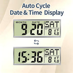 14" Silent Non-Ticking Wall Clock, Mid-Century Modern Wilderness Sunset - Image 7