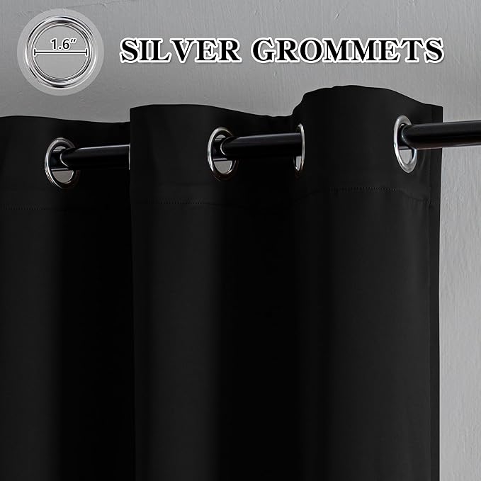 IGEMAEVE Black Curtains for Living Room, Custom Curtains Blackout Thermal - Image 2