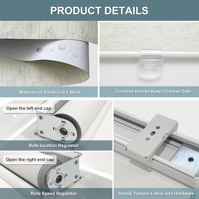 Cordless Roller Shades Blackout Blinds - Image 5