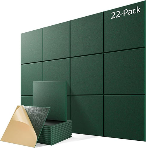 22 Pack Self-Adhesive Acoustic Panels, Soundproof Wall Panels by Lebenforce