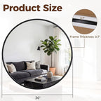 NEWBULIG 30 Inch Round Wall Mirror, Bathroom Mirror - Image 2