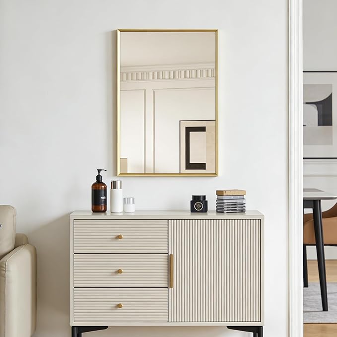 BOMINICA Brushed Gold Bathroom Mirror - Image 5