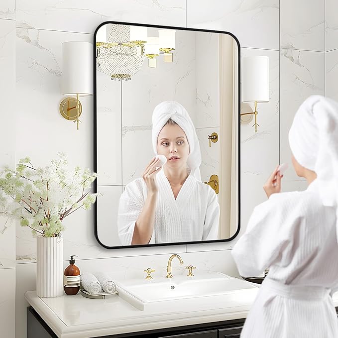 Fabuday Black Bathroom Mirror for Over Sink - Image 4