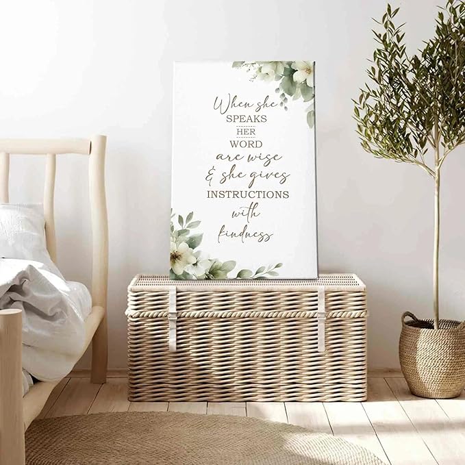 HIWX Christian Wall Decor, Sage Green Botanical Bible Verses Framed Canvas - Image 3