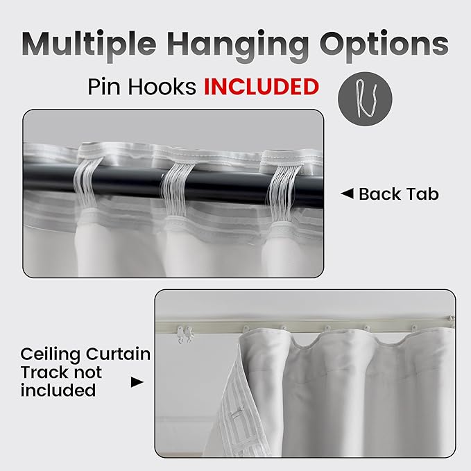 Room Divider Blackout Ceiling Track Curtains - Image 2