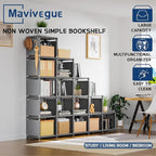 Mavivegue Book Shelf, 16 Cube Storage Organizer, DIY Bookcase, Metal Cube - Image 9
