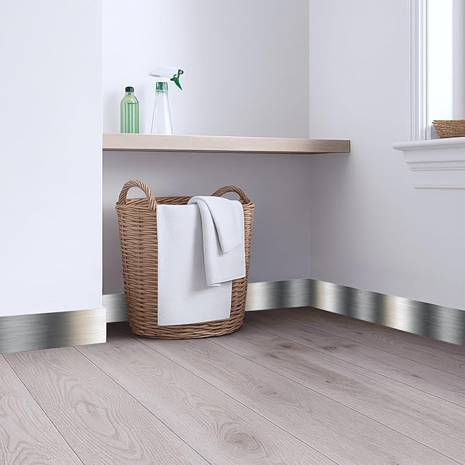Metallic Stripe Wallpaper Border 196x4 Inch Peel and Stick Wall Border Silver - Image 4