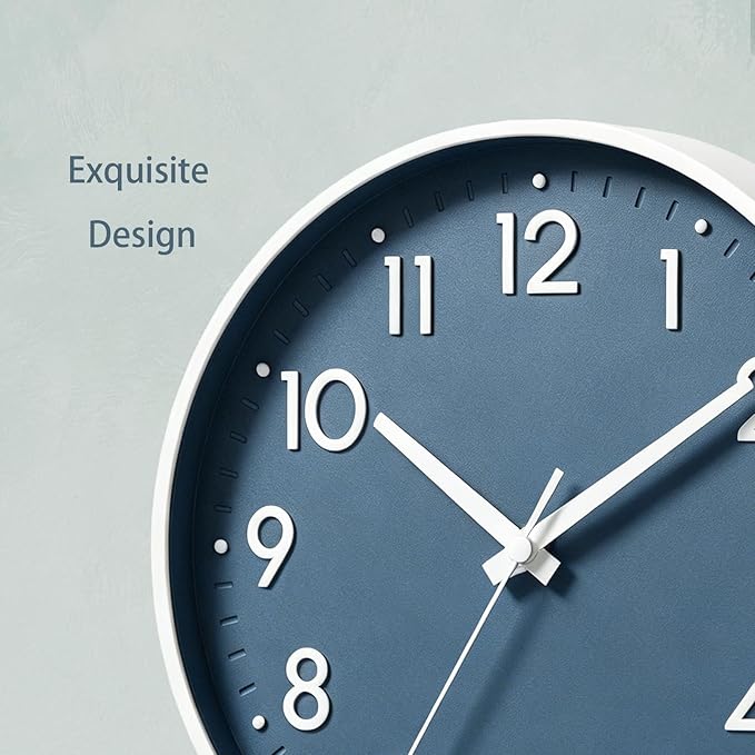 Mosewa Wall Clock 12 Inch, Battery Operated Silent Non-Ticking Modern Analog - Image 9
