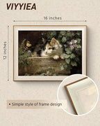 VIYYIEA Framed Wall Art for Living Room, Cute Calico Kitten and Butterfly - Image 5