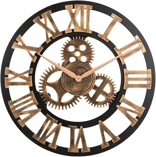 23" inch Noiseless Silent Non-Ticking Gears Not Moving Wall Clock by OldtownClocks