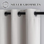 IGEMAEVE Greyish White Curtains 84 Inch Length 2 Panels Set, Light Filtering - Image 3