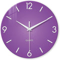 XFM Round Purple Wall Clock 14 Inch Silent Non-Ticking Battery Operated by XFMWallClock