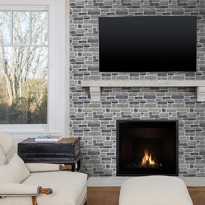 Commomy 10 Pcs 3D Faux Stone 3D Wall Panels 11.8'' x 11.8'' Ultralight PVC - Image 2