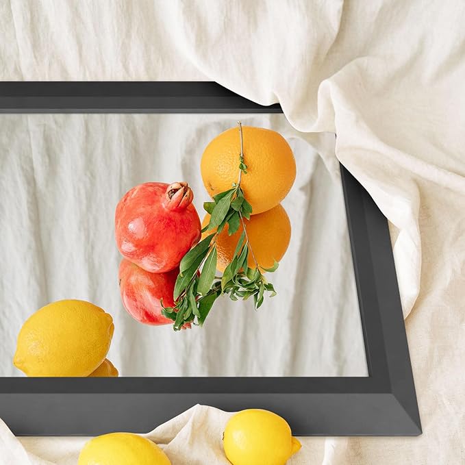 Amorho Black Bathroom Mirror, 48x35 Inch Thick Metal Framed Wall Mirrors - Image 3