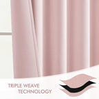 MIULEE Baby Pink Back Tab Blackout Curtains 96 Inch Length 2 Panels Set - Image 7