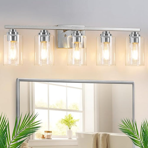 5-Light Bathroom Light Fixtures, Brushed Nickel Light Fixture, Classic Wall by WelcometoVerRon